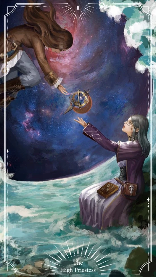 **Bernadette Gustav hands a planetarium to Cattleya.**